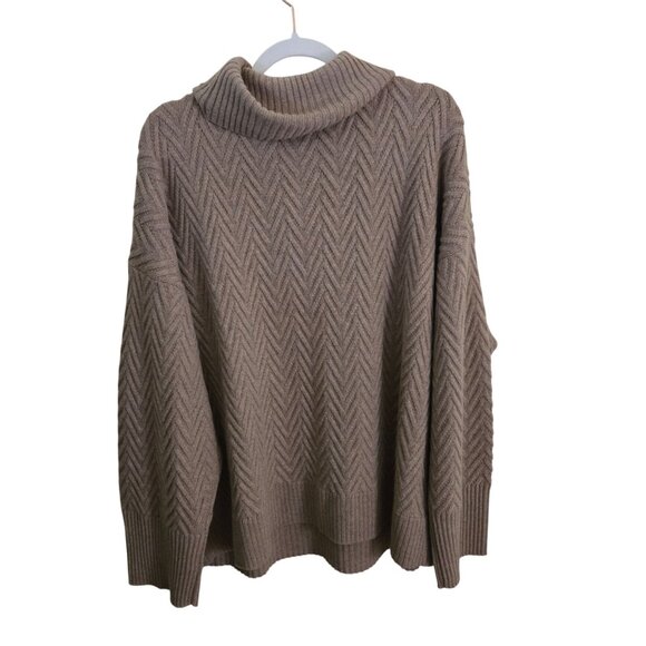 Haven Well Within Merino Cashmere Chevron Turtleneck Sweater Size XXL - Picture 3 of 8